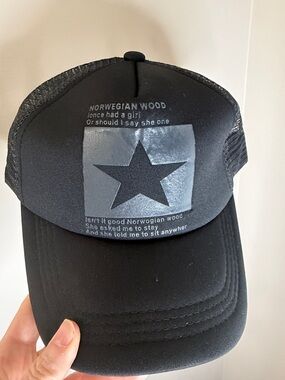 Black Trucker Cap - Star Graphic